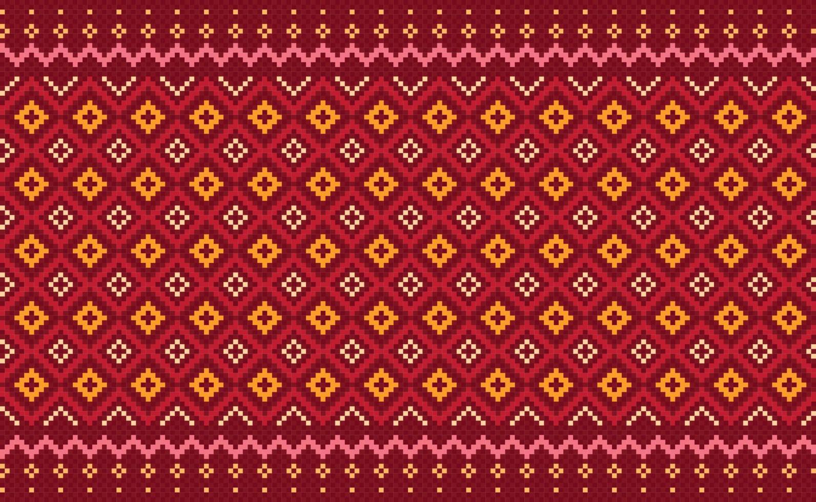 Embroidery ethnic pattern, Vector Geometric ethnic background, Red pattern chevron surface
