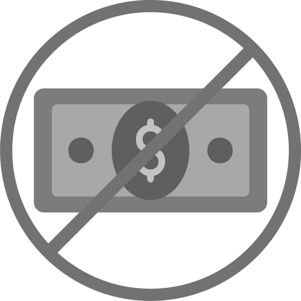 No Cash Vector Icon