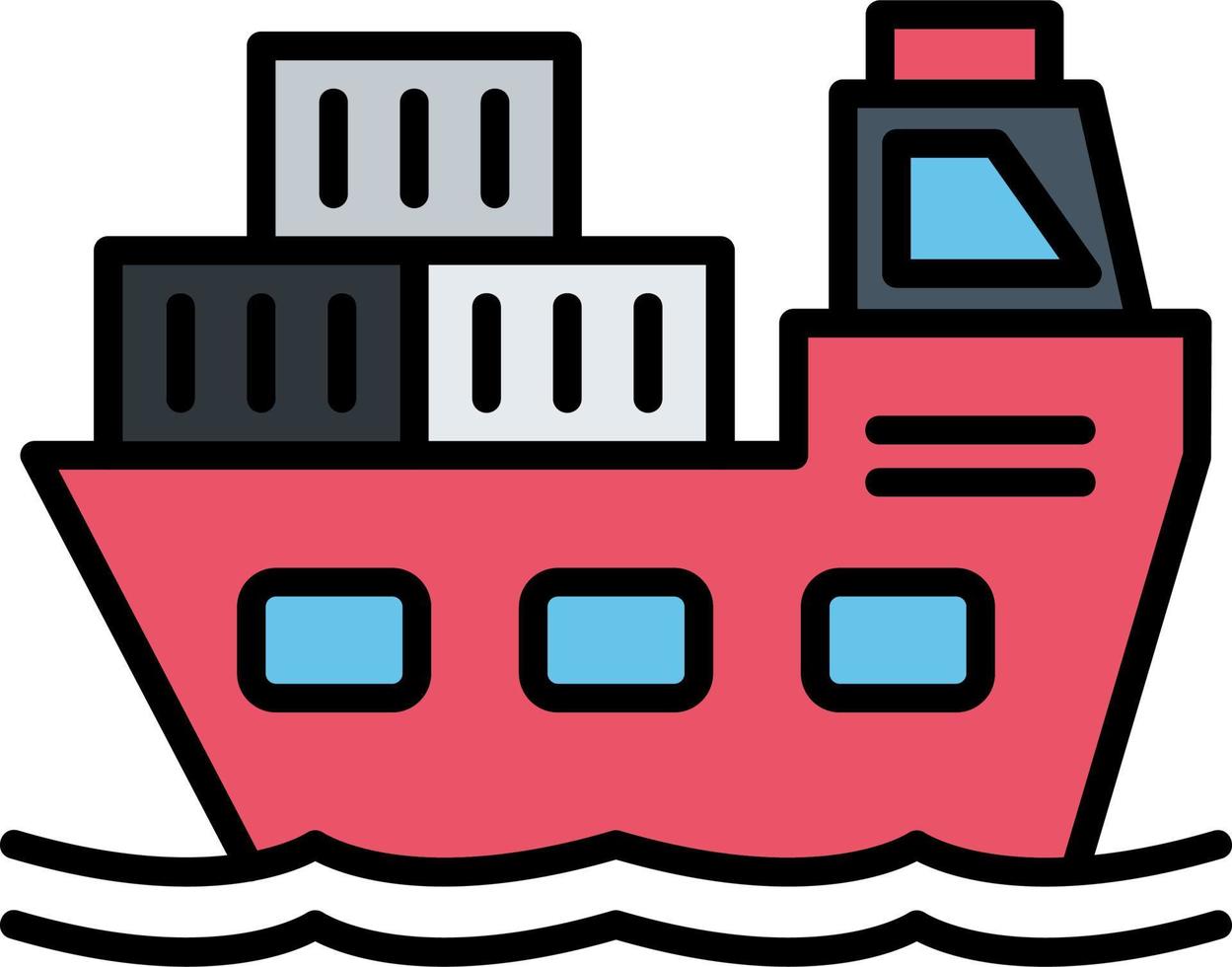 icono de vector de barco de carga