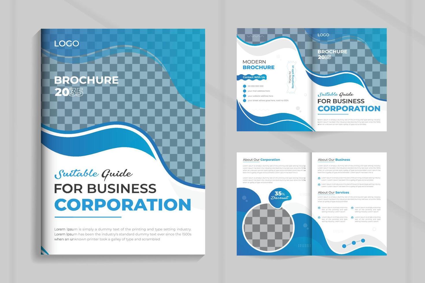 Bifold brochure booklet catalog template design vector