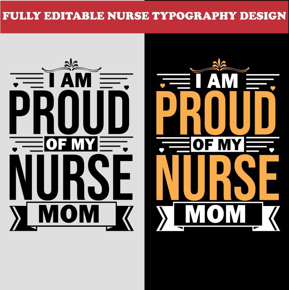 Nurse typography t shirt design vector