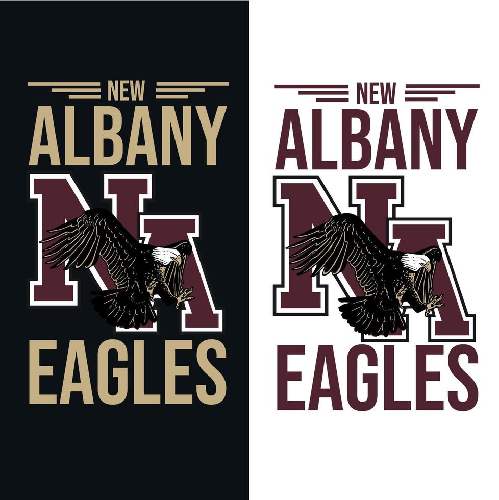 New albany eagle custom t shirt design vector