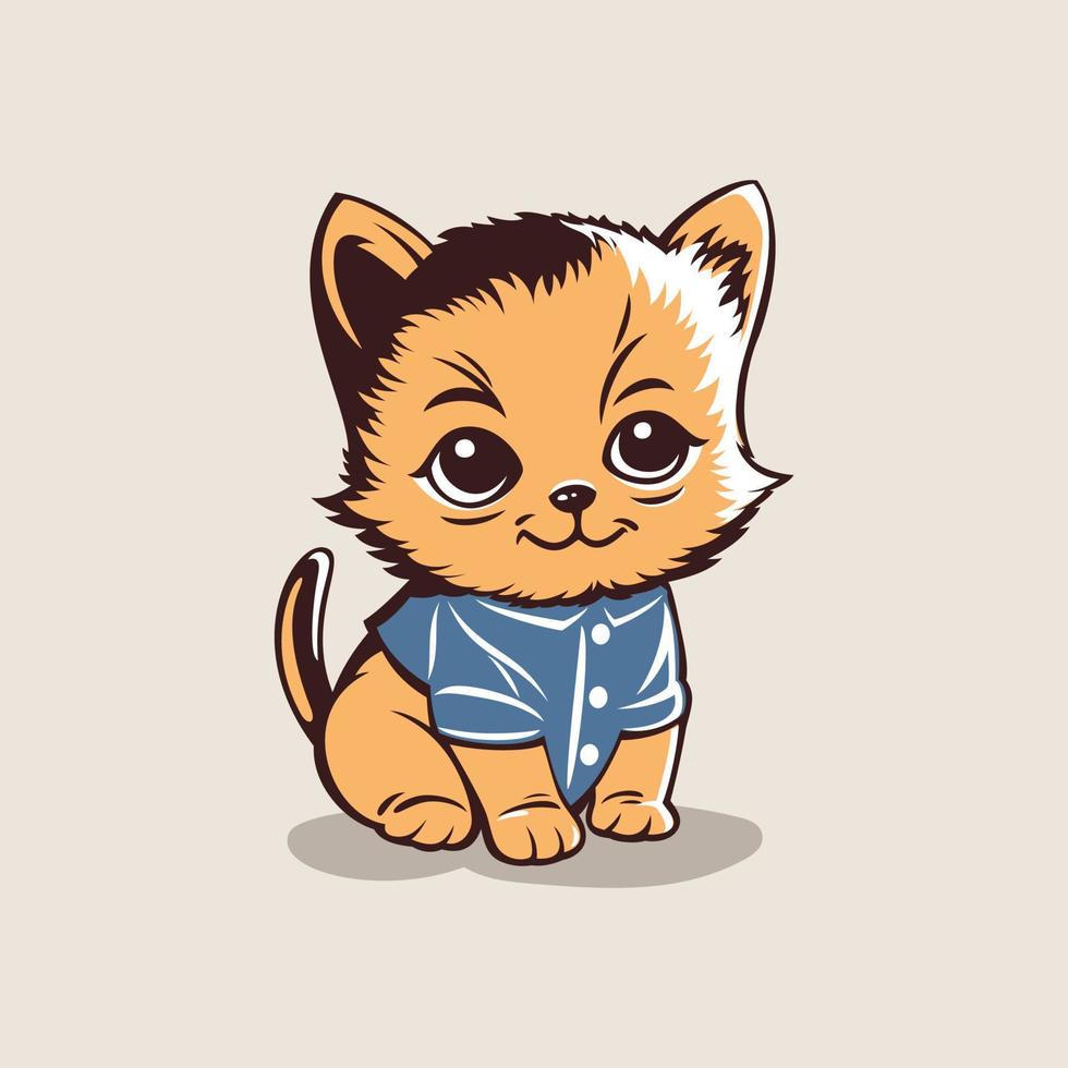 ilustración de vector de gato pequeño lindo