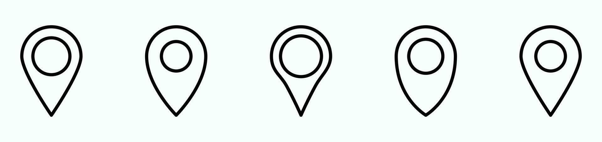 Location pin line icon set - Vector