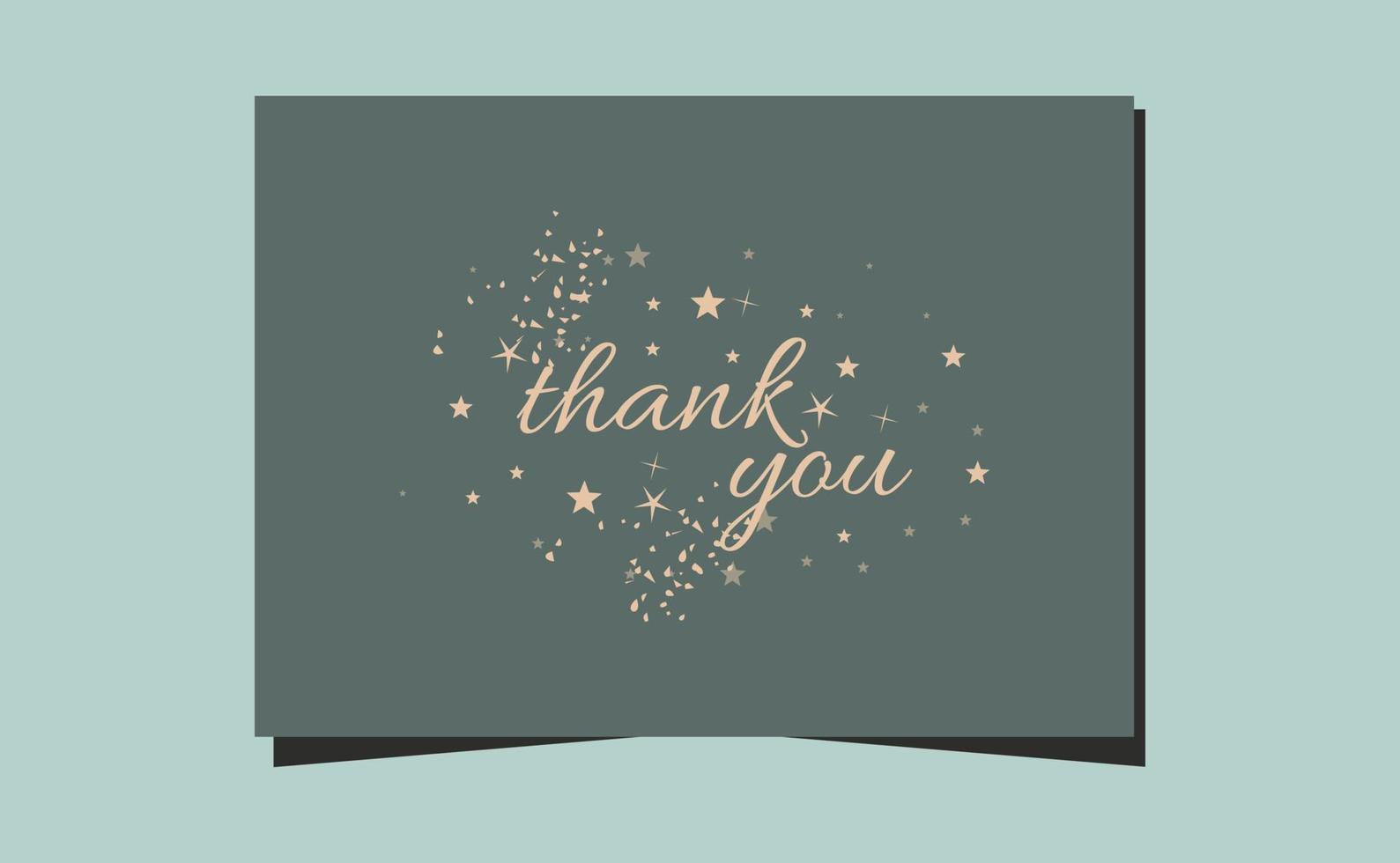 Card minimal thank you with stars dust elements with pastel abstract background. vector