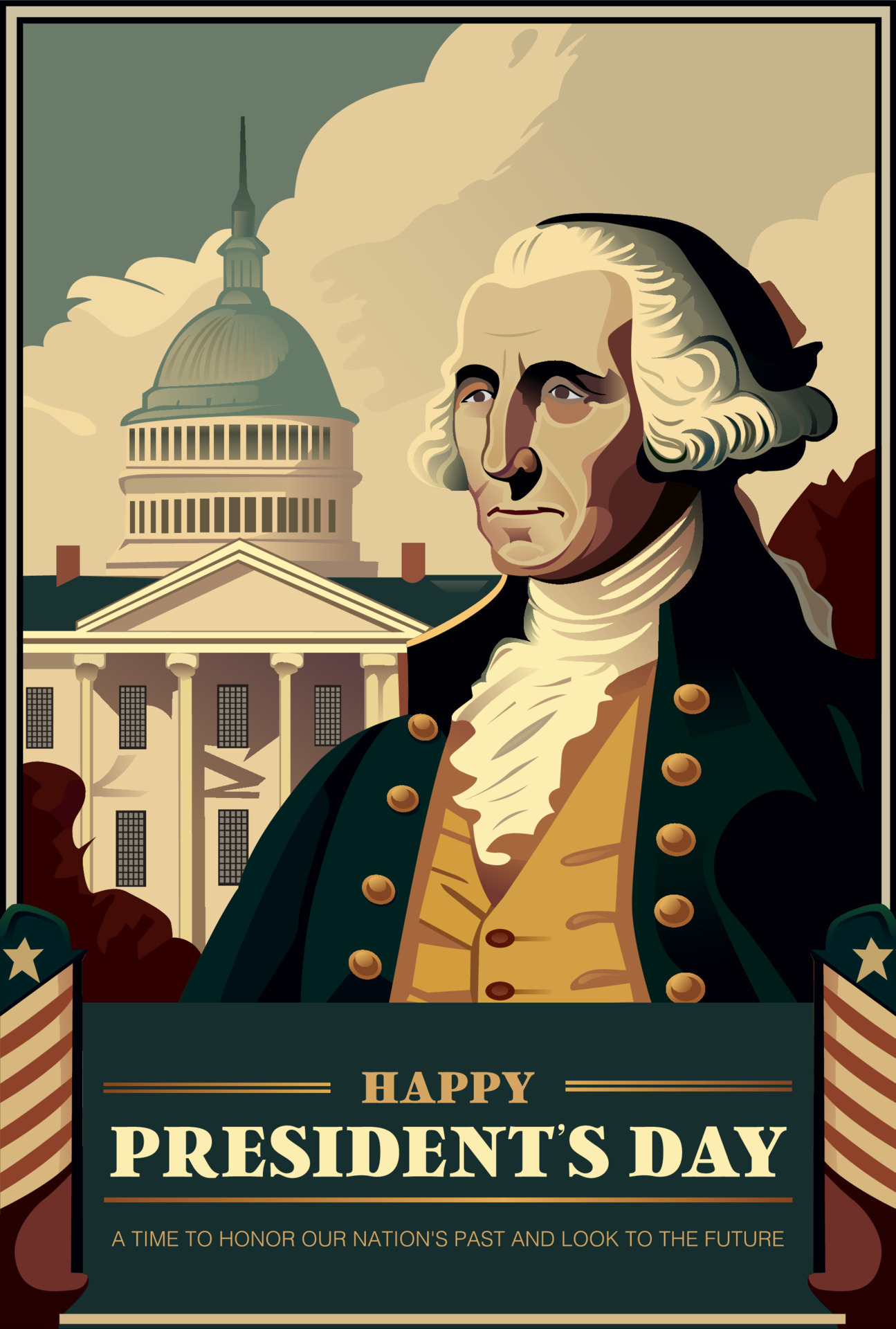 Happy Presidents Day, A Time to Celebrate and Remember Our Nation's History 20605028 Vector Art 