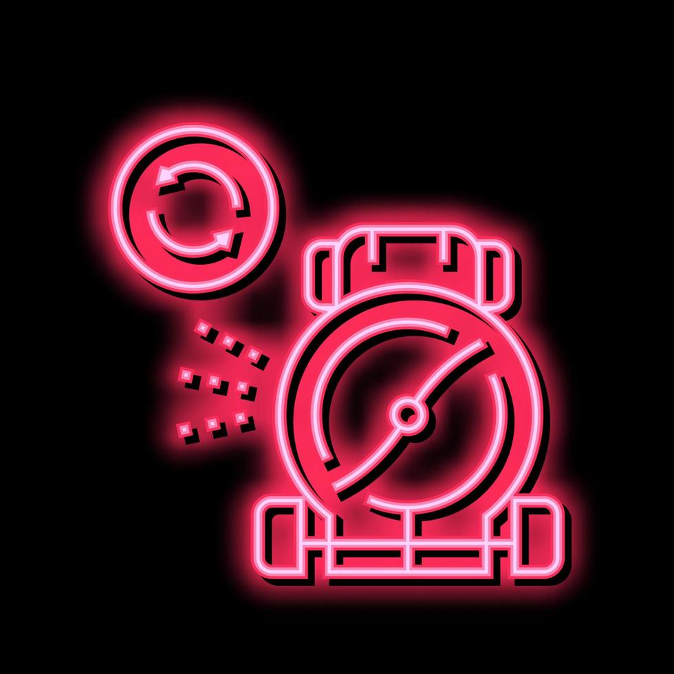 rotating blade of lawn mower neon glow icon illustration vector