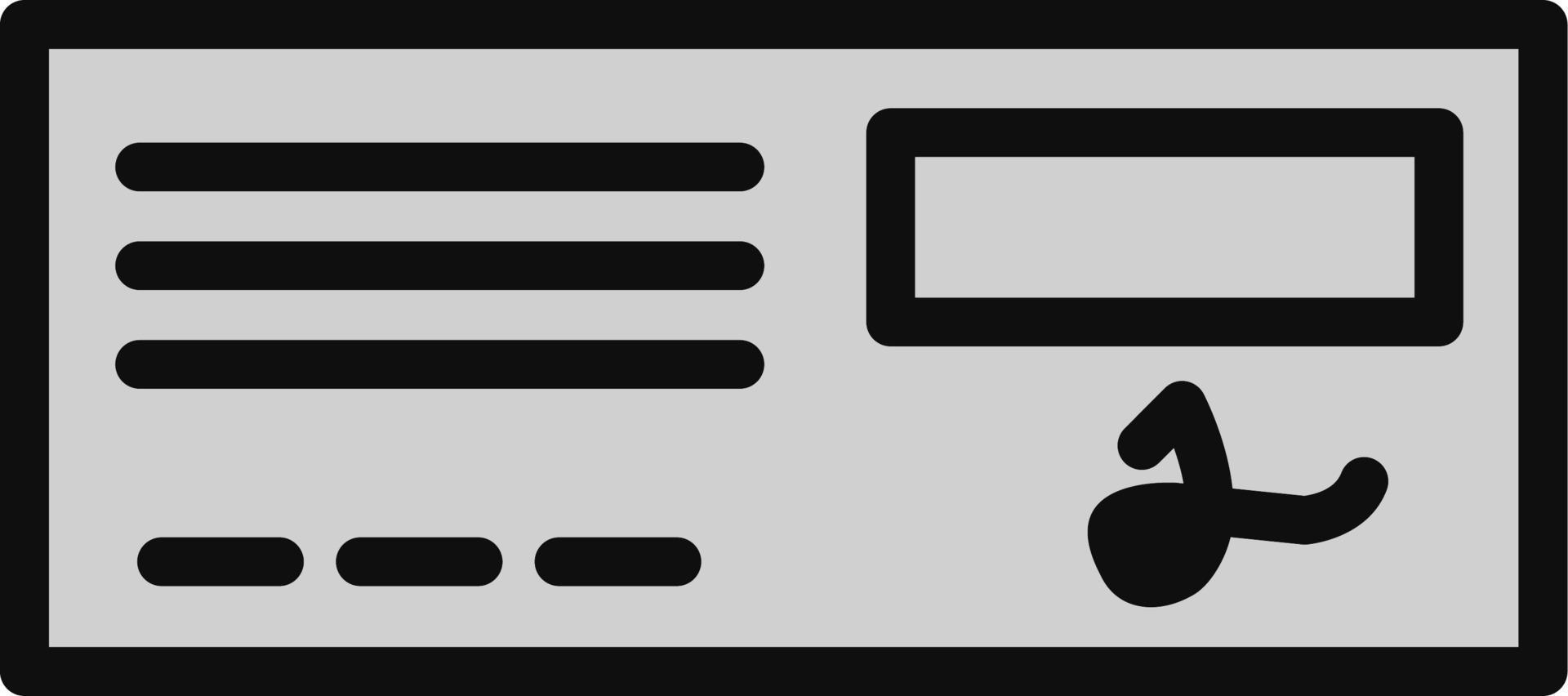 Bank Check Vector Icon