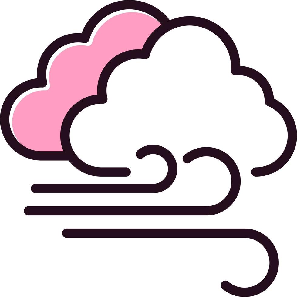 nublado Ventoso vector icono