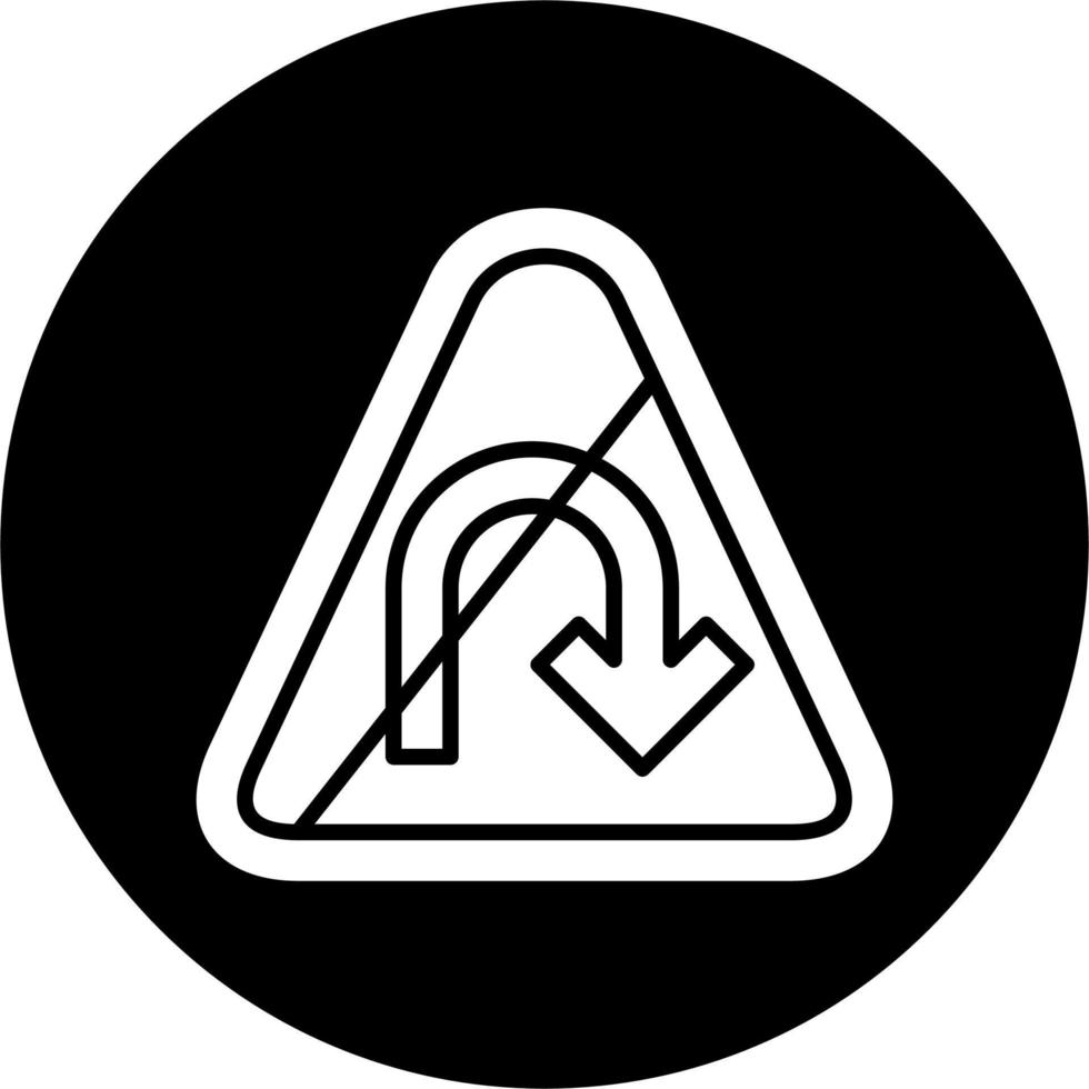 U-Turn Prohibited Vector Icon