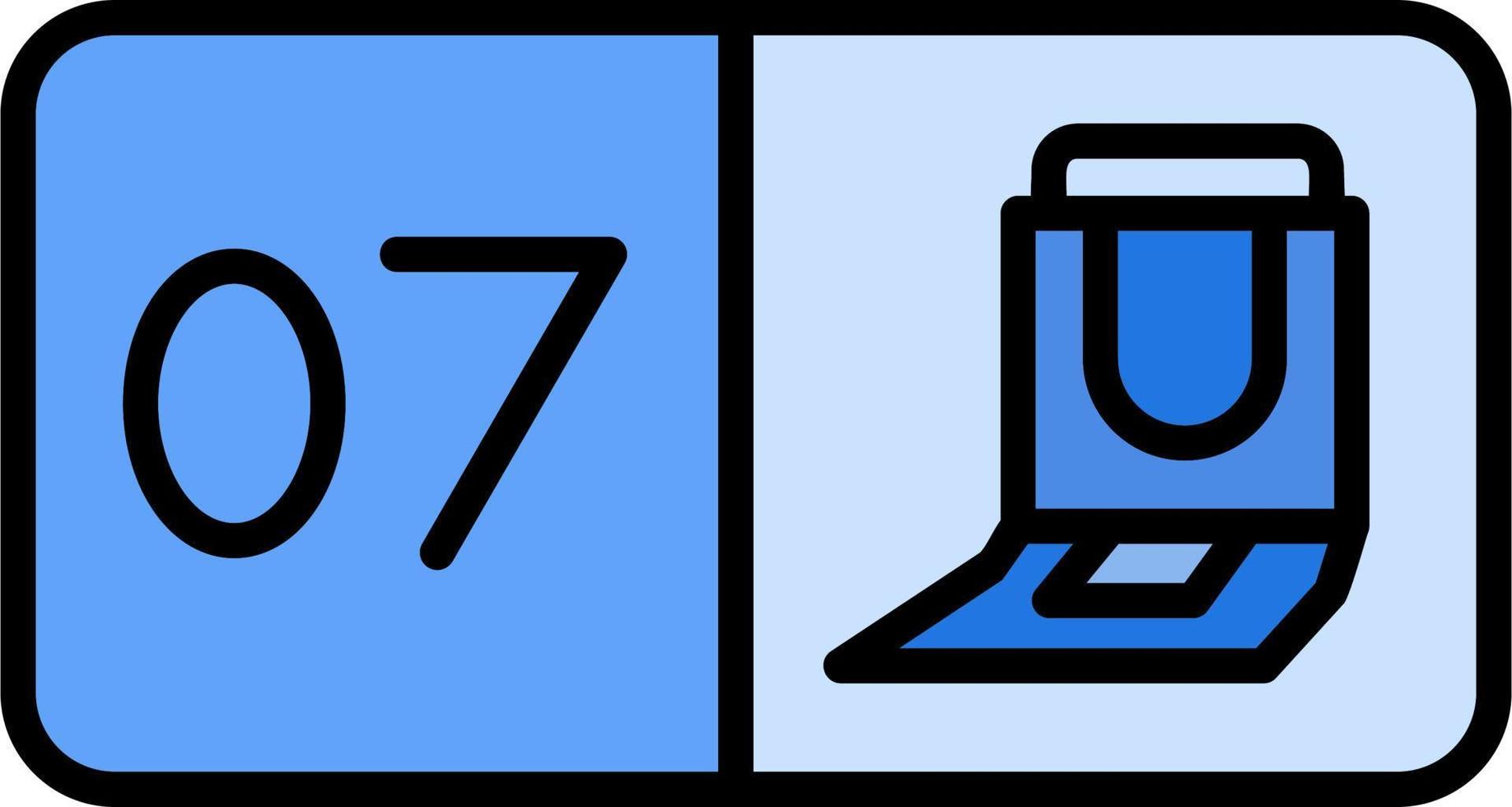 Seat Number Seven Vector Icon