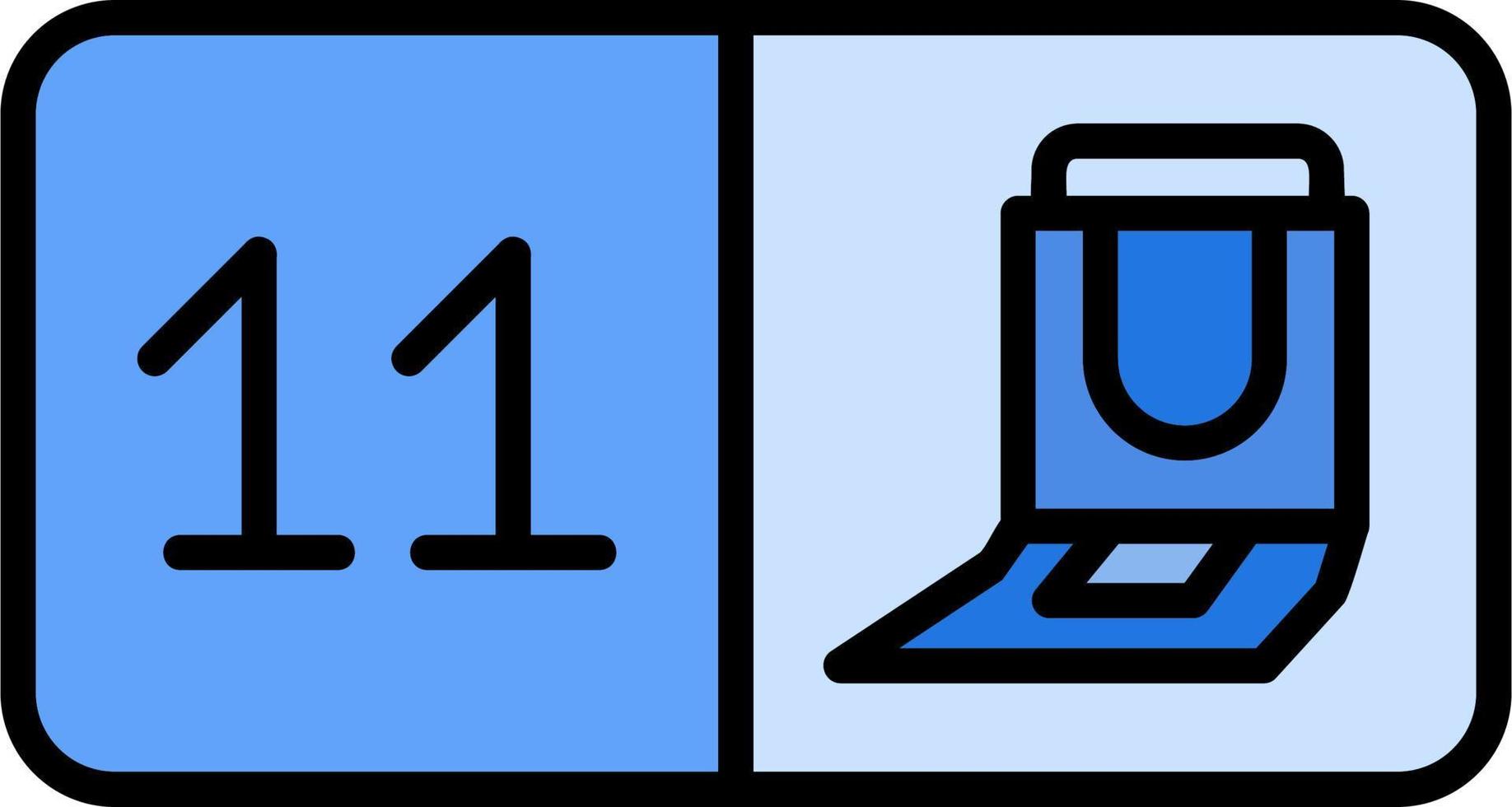 asiento número once vector icono