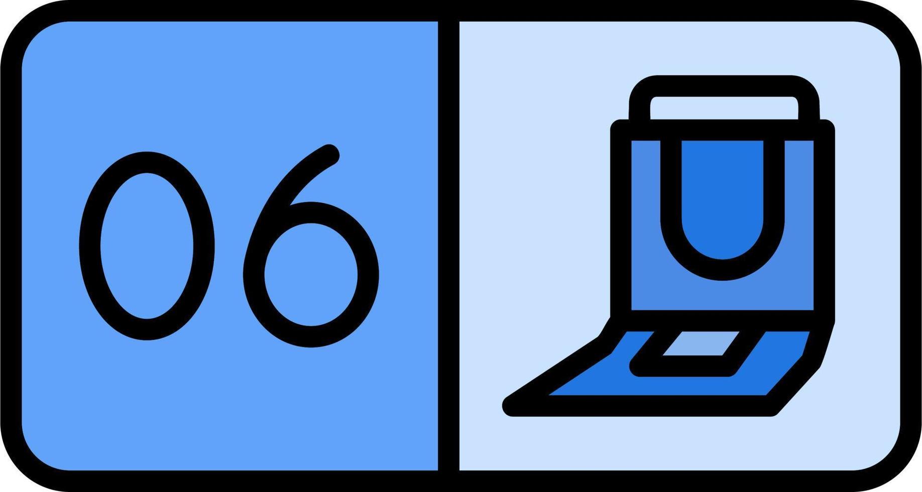 Seat Number Six Vector Icon