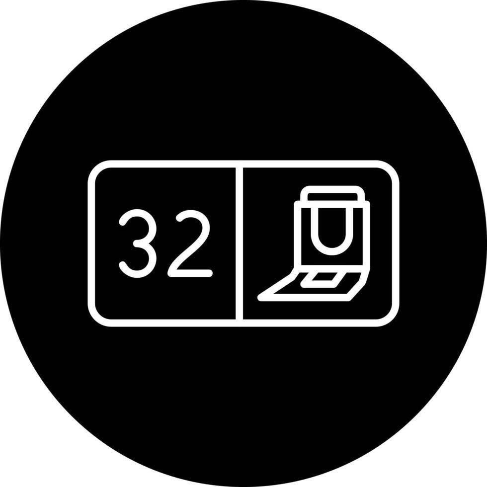 Seat Number Thirty Two Vector Icon