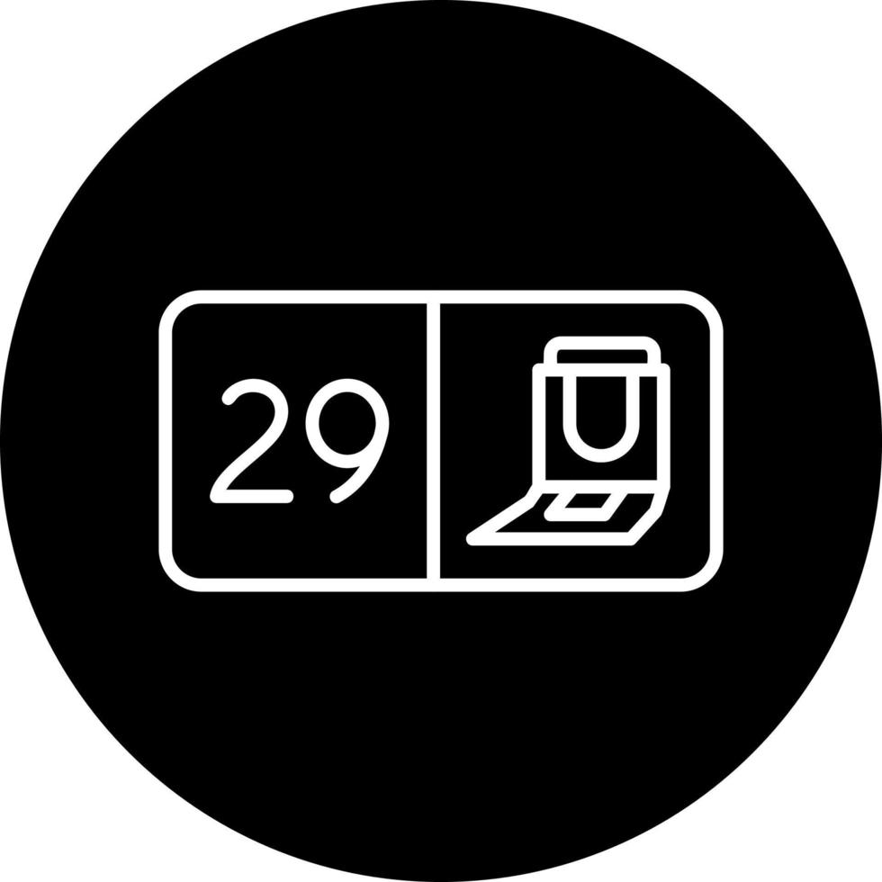 Seat Number Twenty Nine Vector Icon
