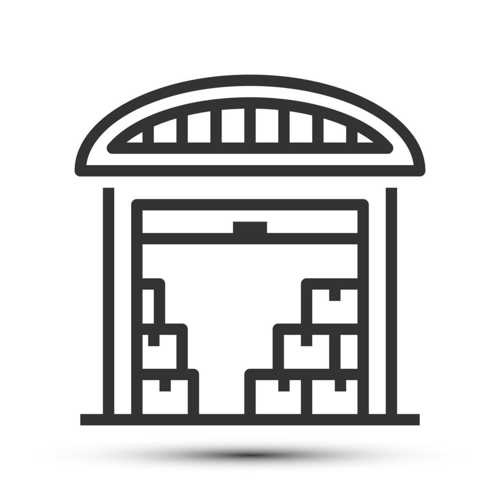 Simple warehouse outline icon, product store and warehouse weather