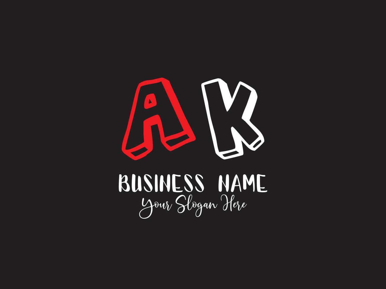 Unique Ak Logo Icon, Colorful AK Baby Kids Logo vector