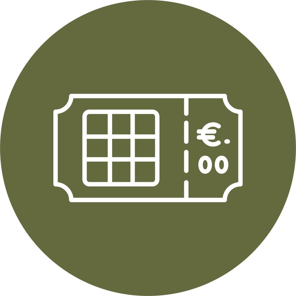 Lottery Ticket Vector Icon