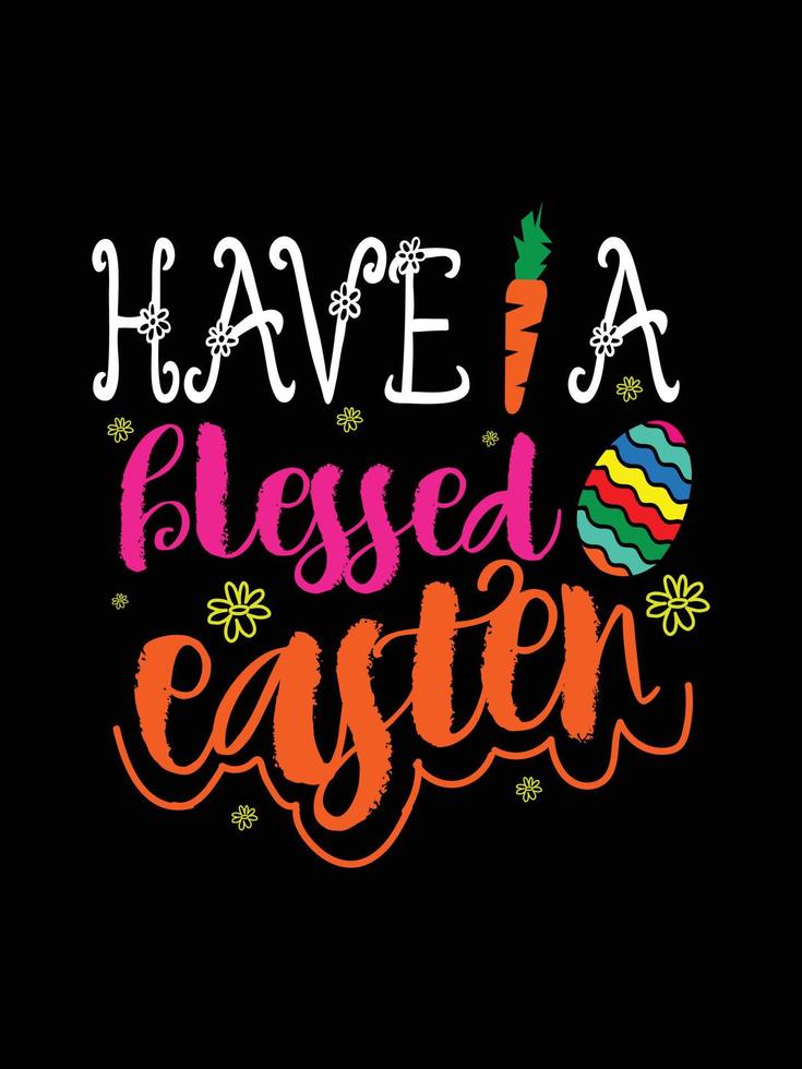 Easter day typography egg lettering t-shirt design holiday greeting cute bunny vector art
