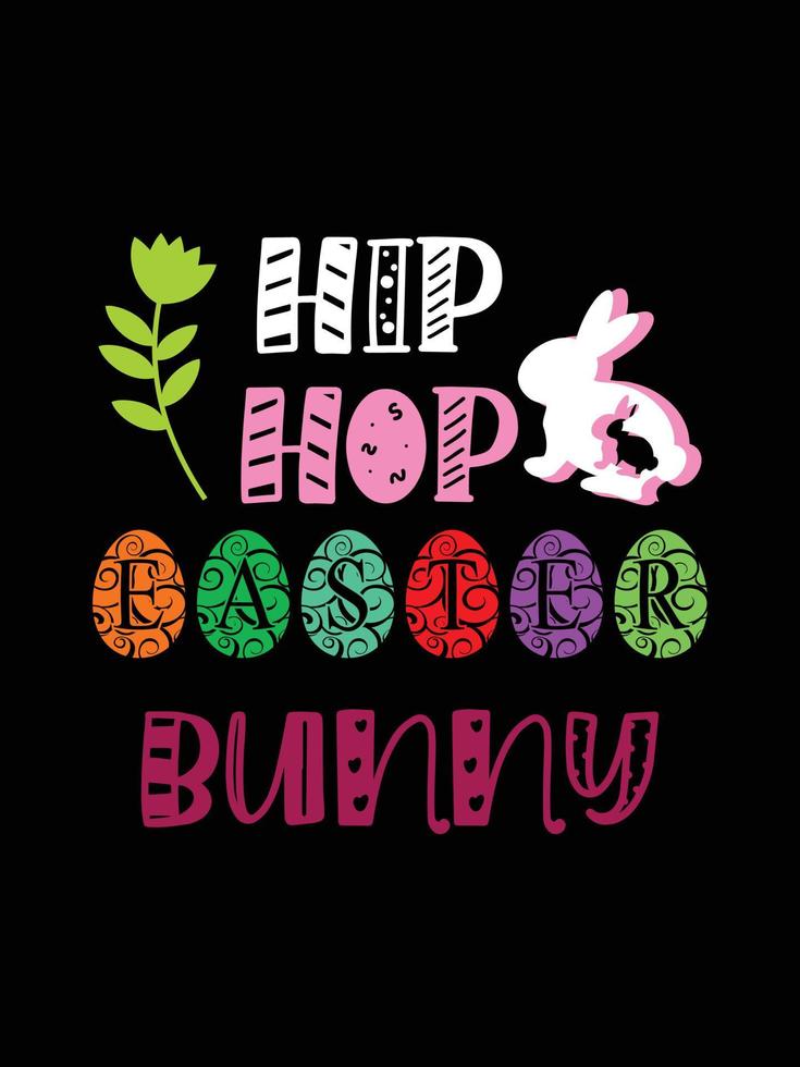 Easter day typography egg lettering t-shirt design holiday greeting cute bunny vector art