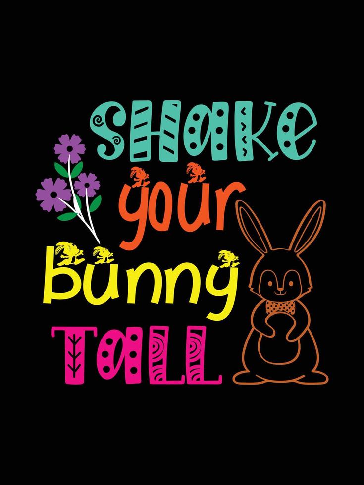 Easter day typography egg lettering t-shirt design holiday greeting cute bunny vector art
