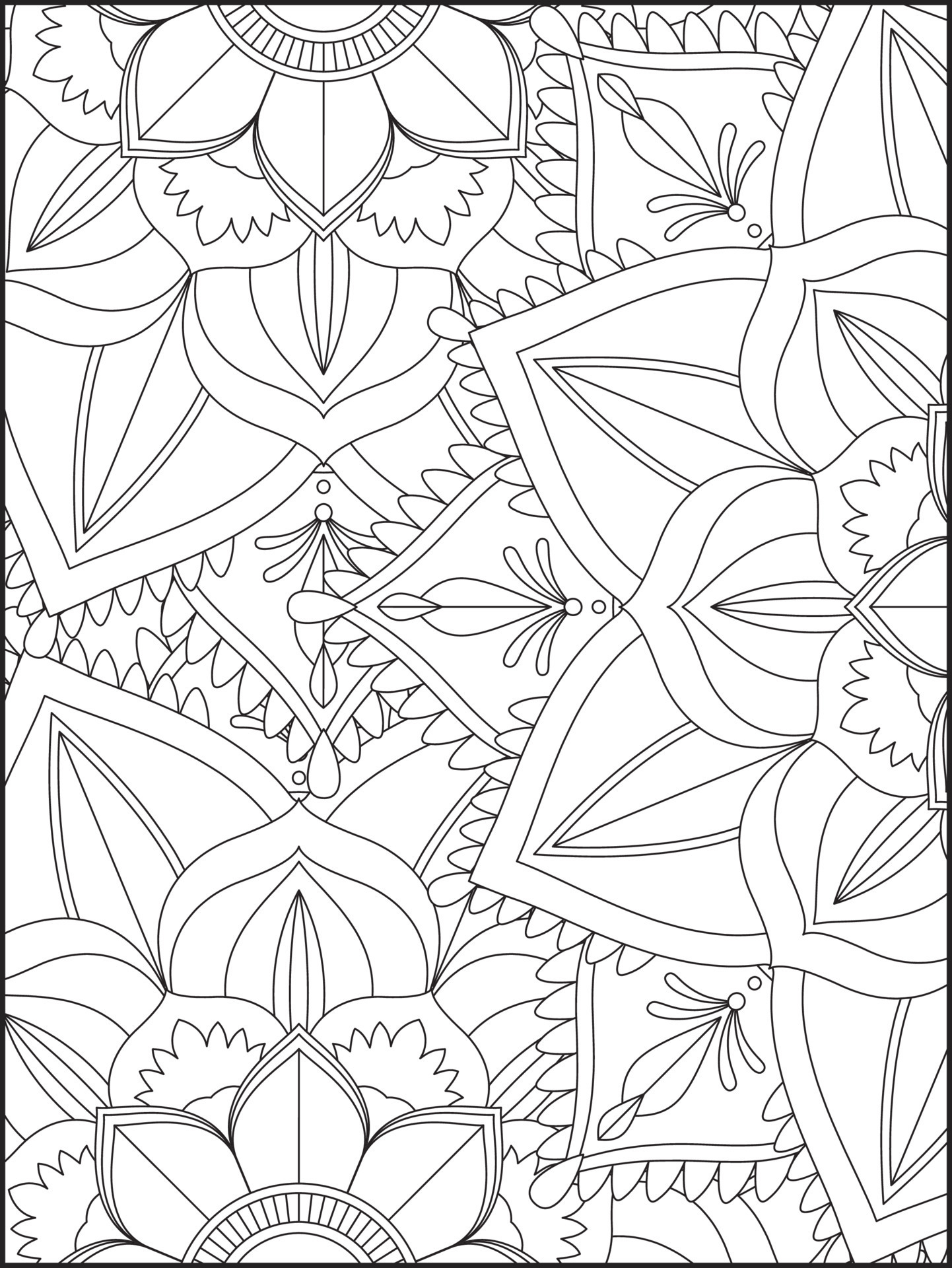 Floral Mandala Coloring Pages. Flower Mandala Coloring Page. Coloring