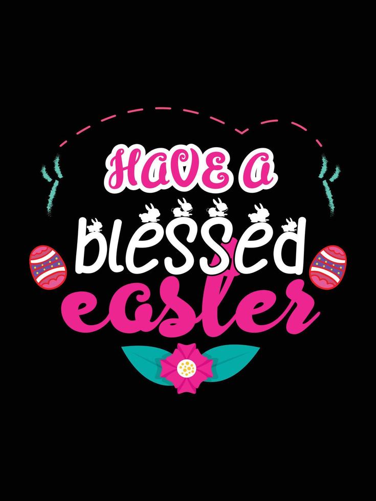 Easter day typography egg lettering t-shirt design holiday greeting cute bunny vector art