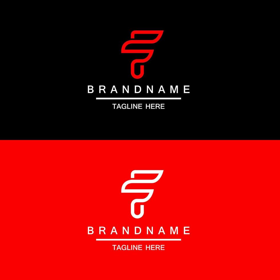 Letter FP Monogram Logo Line Design Template Vector