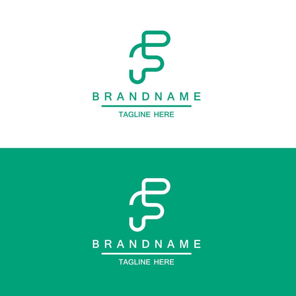 Creative minimal PF FP letter business logo with black and white color initial based Monogram icon. vector
