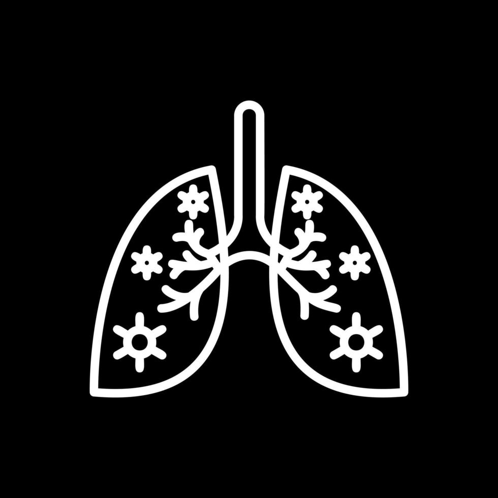 diseño de icono de vector de infección de pulmones