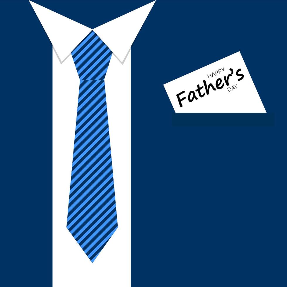 cuadrado tarjeta para del padre día. hombre disfraz con clásico Corbata y mínimo tarjeta. vector ilustración.