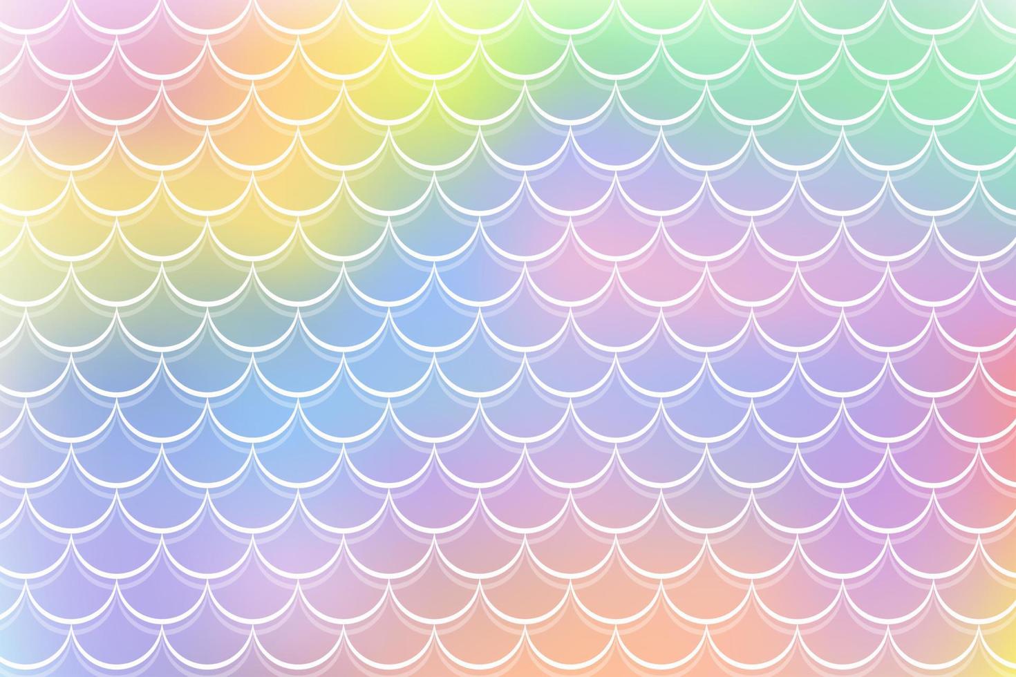 fondo de arco iris de sirena en estilo de fantasía con escamas. textura de degradado holográfico de unicornio. telón de fondo vectorial kawaii de peces marinos. vector