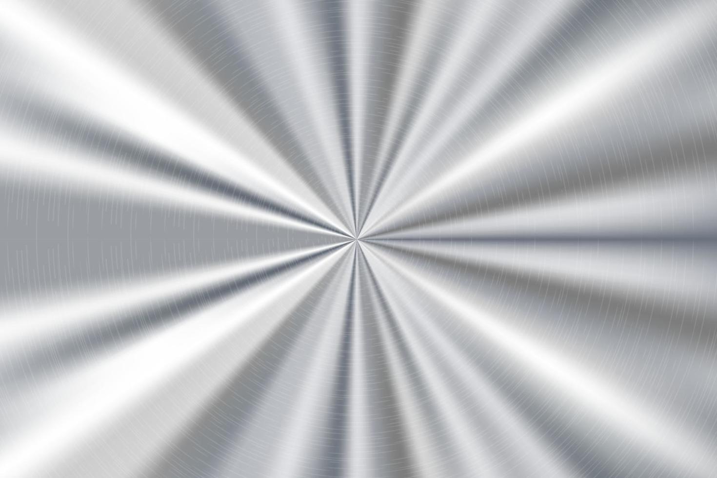 Technology metal background with scratches. Brushed radial texture of silver alloy. Chrome circle disc. Vector stainless illustration
