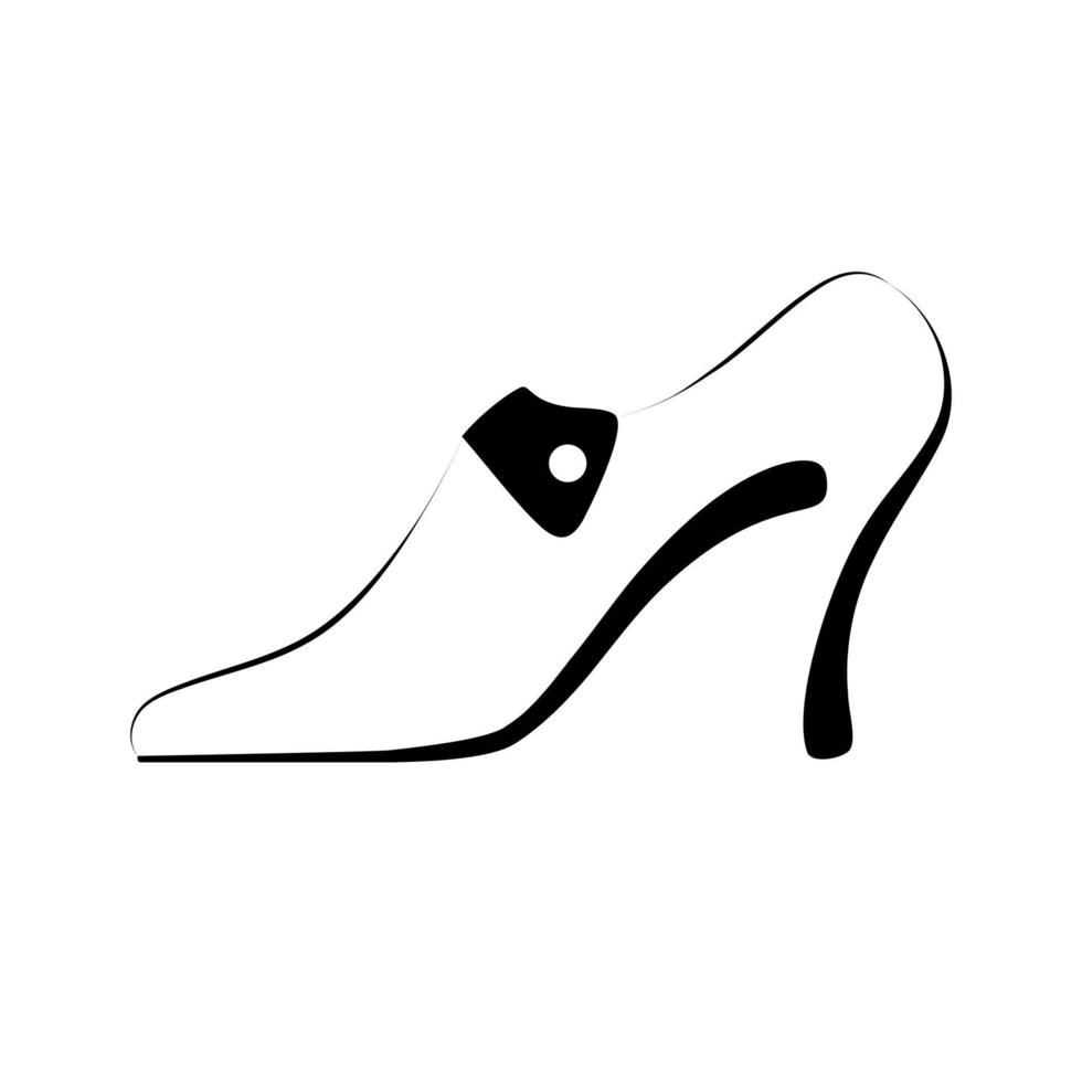 Woman shoe with High heels icon logo. Flat vector Vector illustration