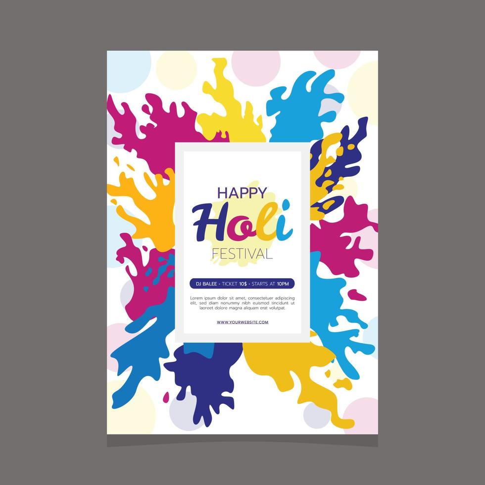 A poster for the happy holi festival is on wednesday 8th march. vector