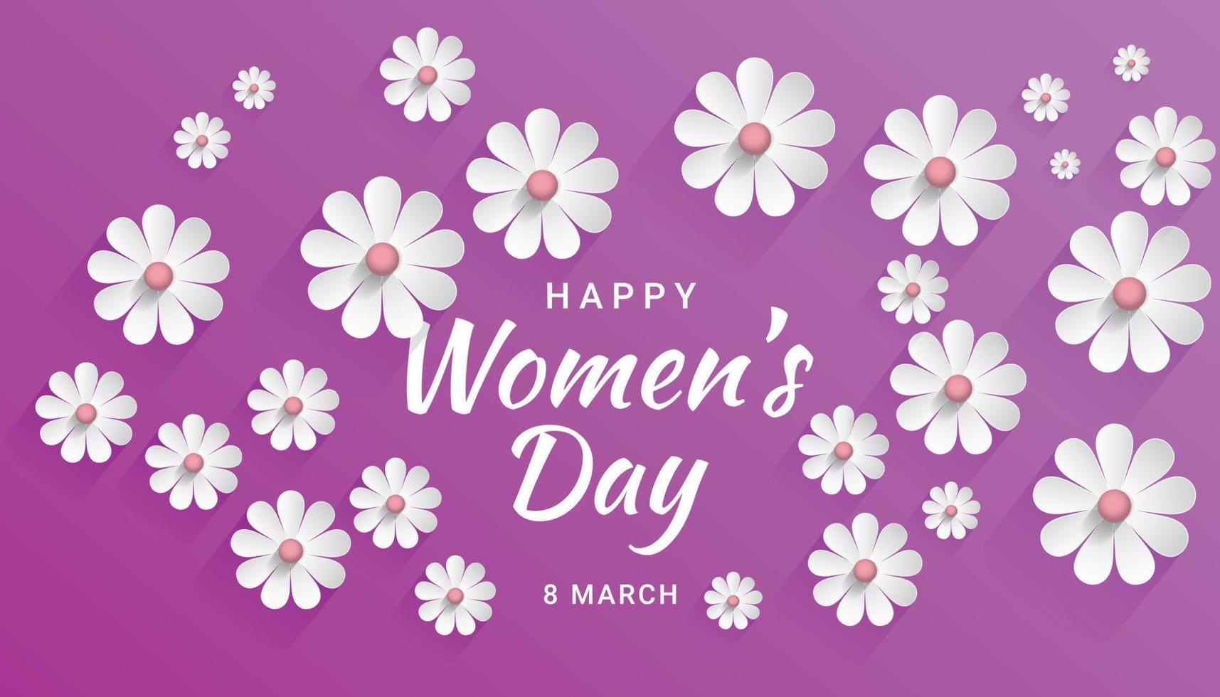 Happy women's day floral greeting card vector