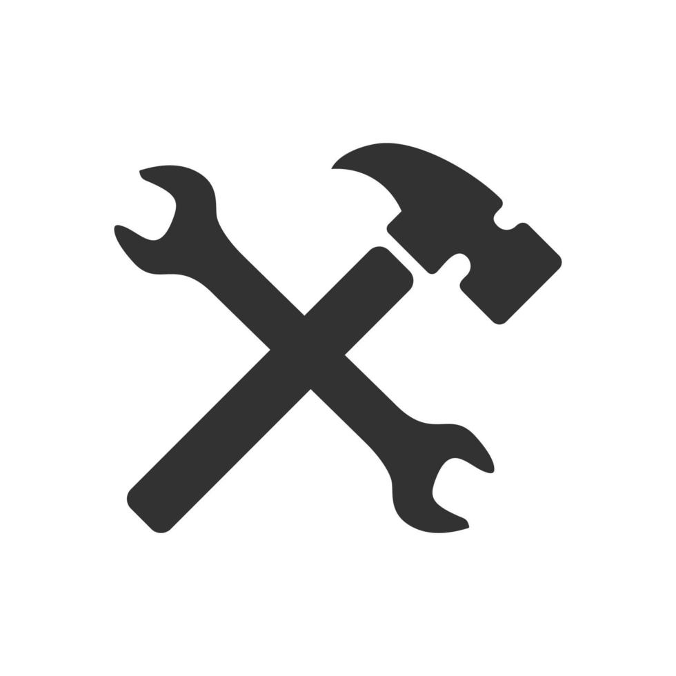 repair or garage logo or icon in vector, harmer and repair key vector