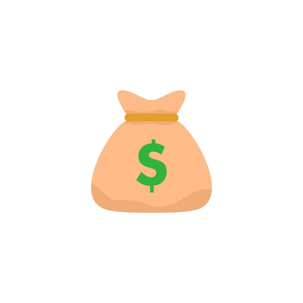 dinero bolso icono o logo o ilustración en vistoso estilo vector