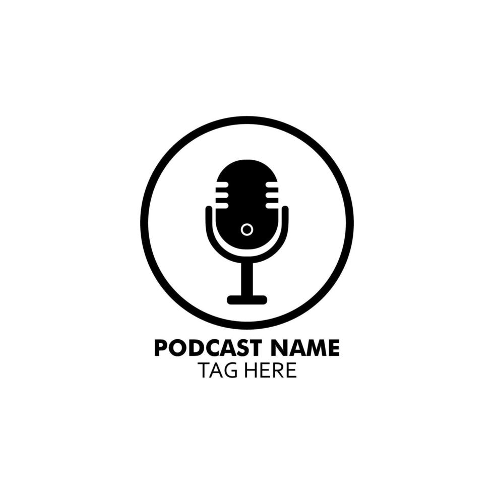 podcast logo or icon in vector, microphone vector