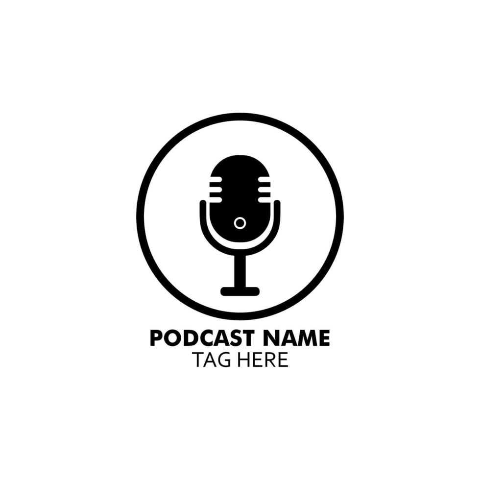 podcast logo or icon in vector, microphone vector