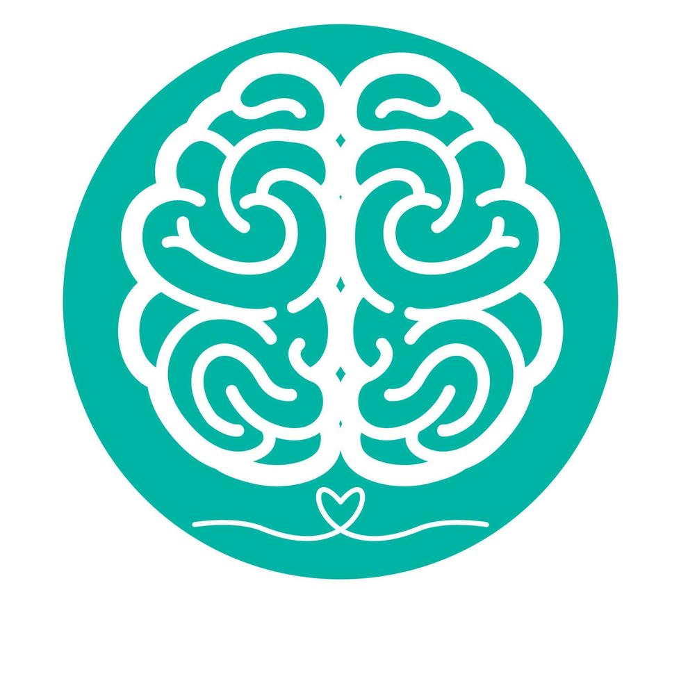 Brain logo design vector illustration, mindset icon