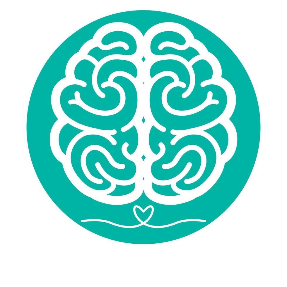 Brain logo design vector illustration, mindset icon