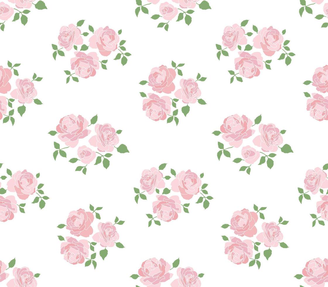 Pink Roses Seamles Pattern vector