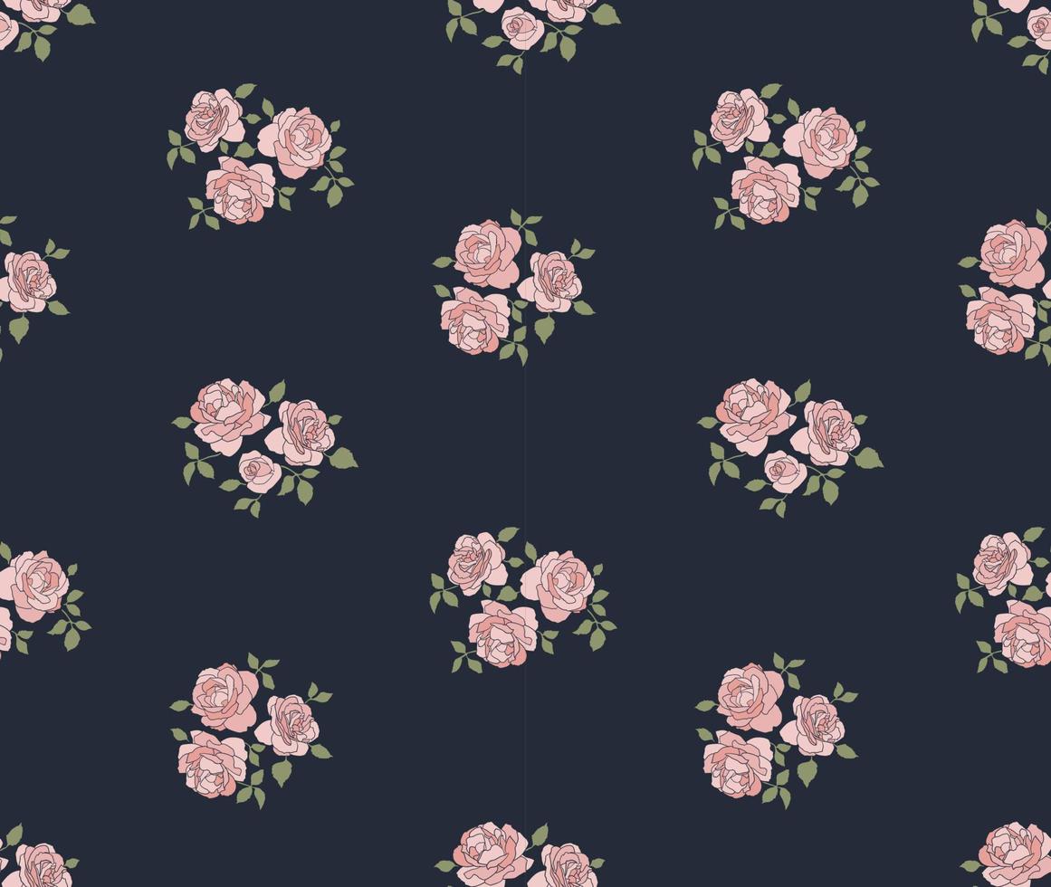 Pink Roses Seamless Pattern vector