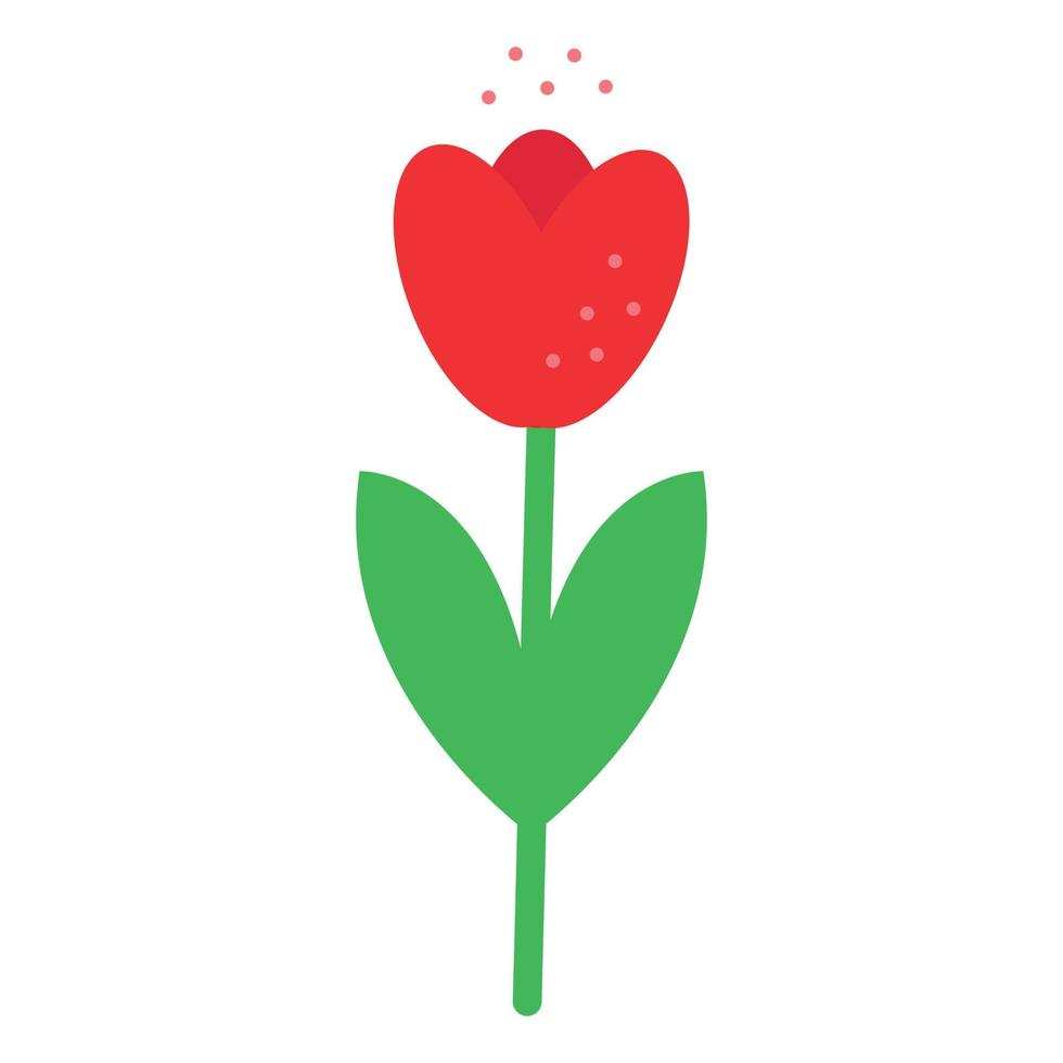 tulipán florece vector plano icono flor.