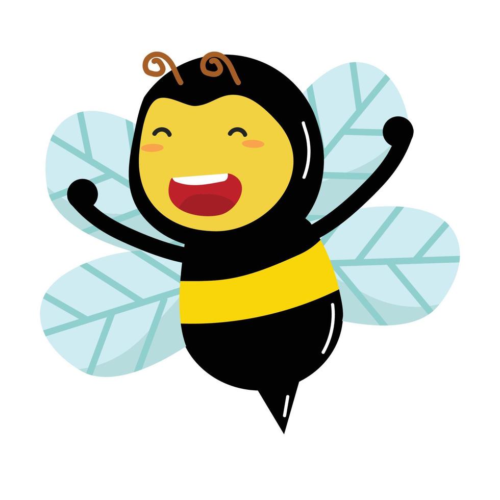 Cute bee character cartoon vector