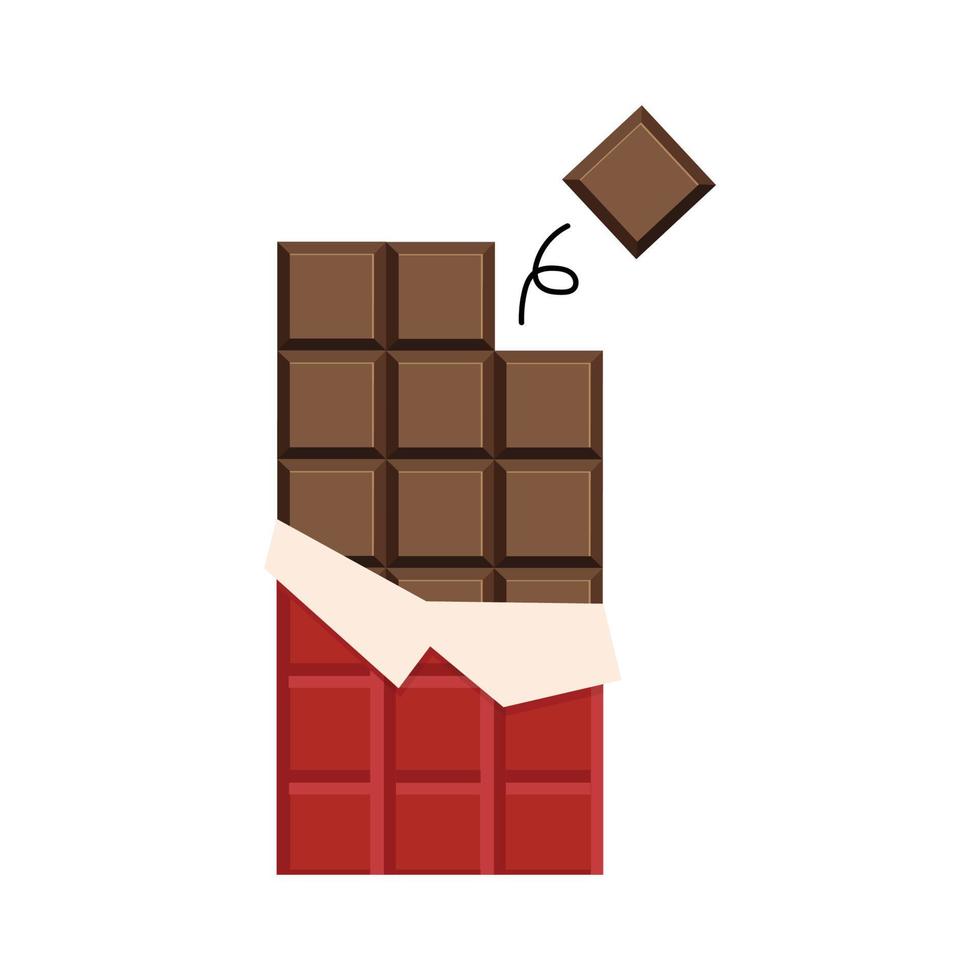 Milk chocolate bar flat icon vector