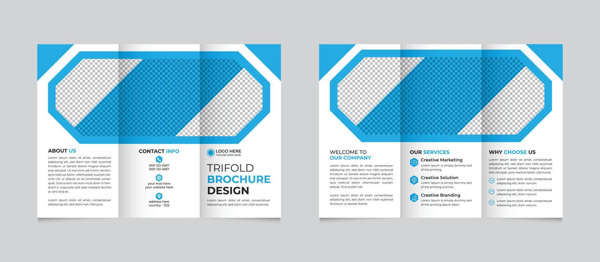 Creative corporate modern trifold business brochure template design Free Vector