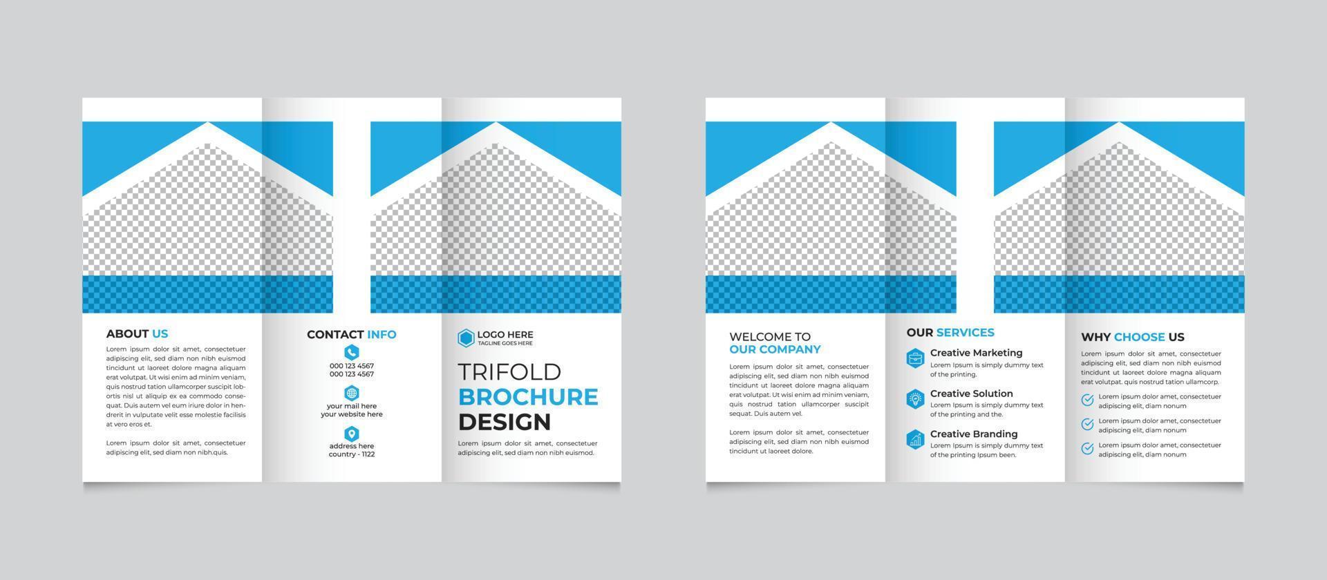 corporativo creativo moderno tríptico folleto modelo diseño gratis vector