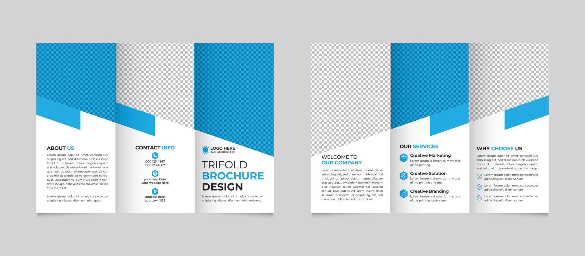 Creative and corporate business trifold brochure design template Free Vector